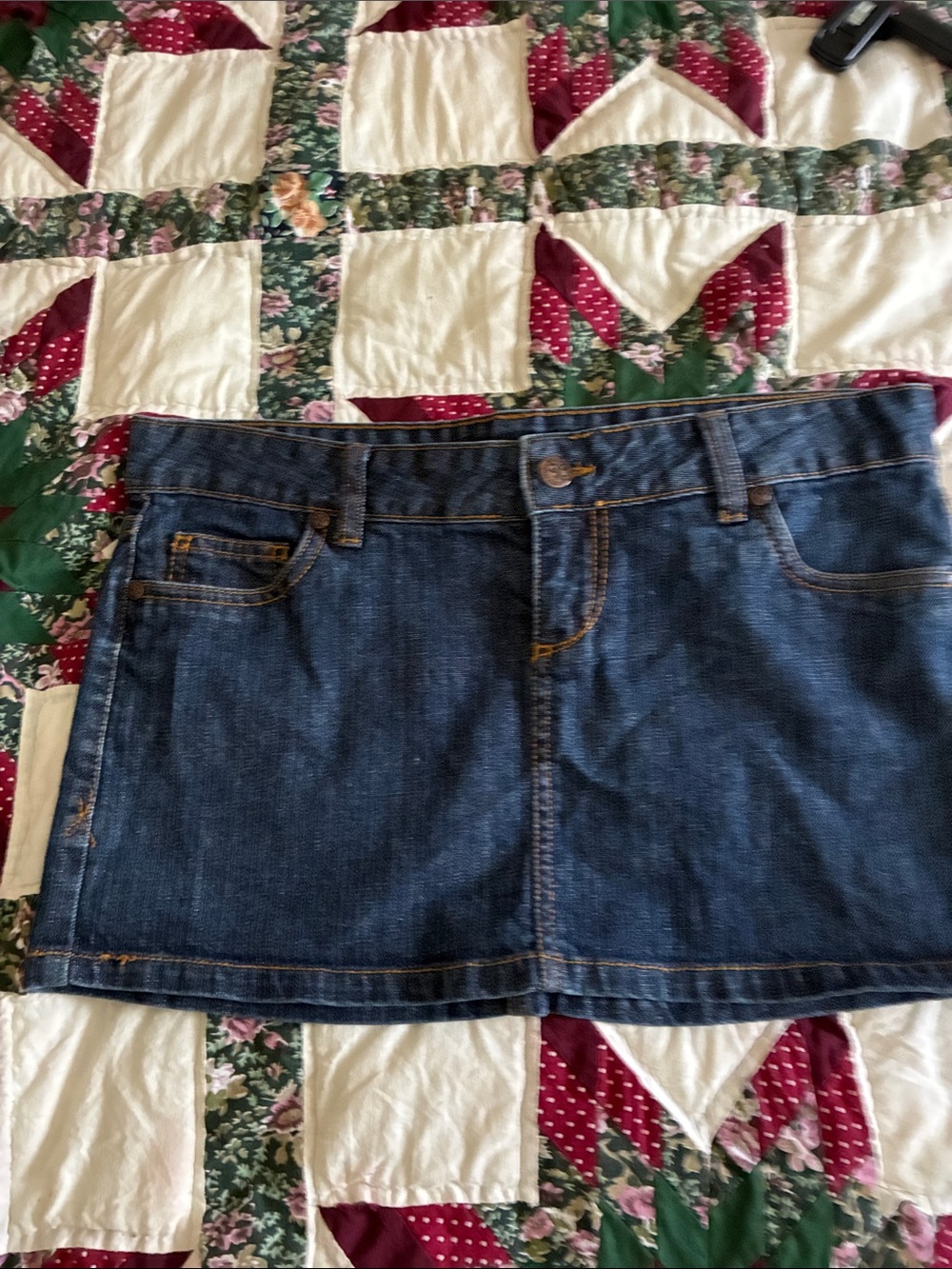 anchor blue Dark Blue Denim Mini Skirt